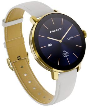 Smartwatch damski Garett Muse stalowy złoty AMOLED 1,19″ + biały pasek (7).jpg